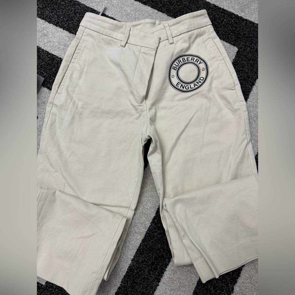 Burberry Cotton-stretch Logo Graphic Tailored Trousers
